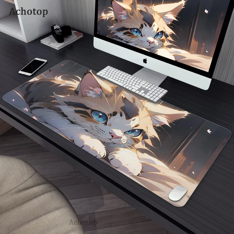 

Large Mouse Pad Pc Gamer Mousepad HD Print Kawaii Cat Anti-slip Gaming Keyboard Pads XXL Table Carpet Rubber Desk 100x50cm Mat