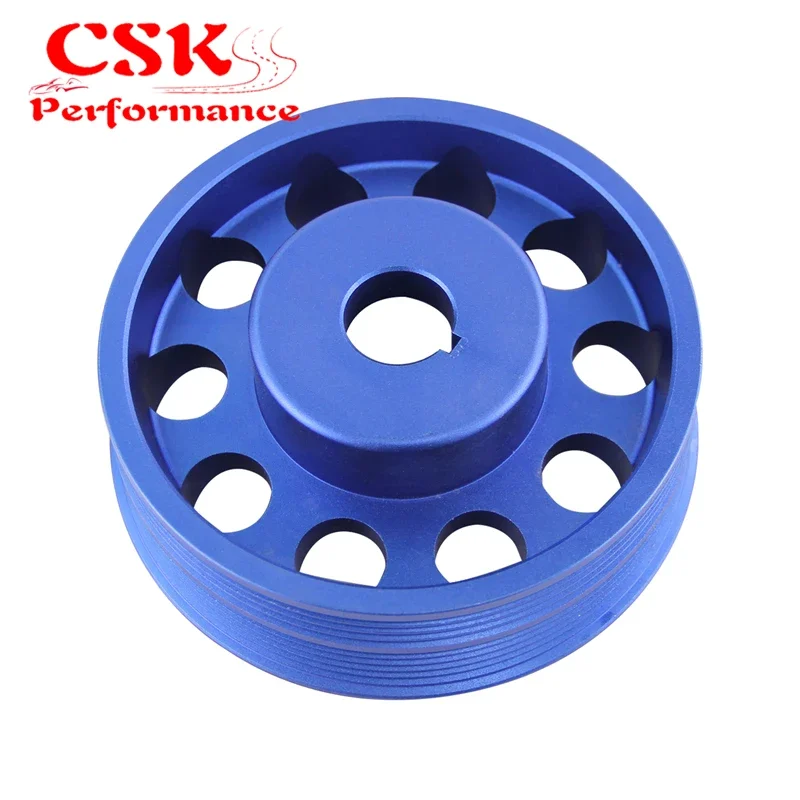 Aluminum Light-Weight Crankshaft Crank Pulley Fits For Subaru Impreza WRX STI Gray/Red/Black/Blue