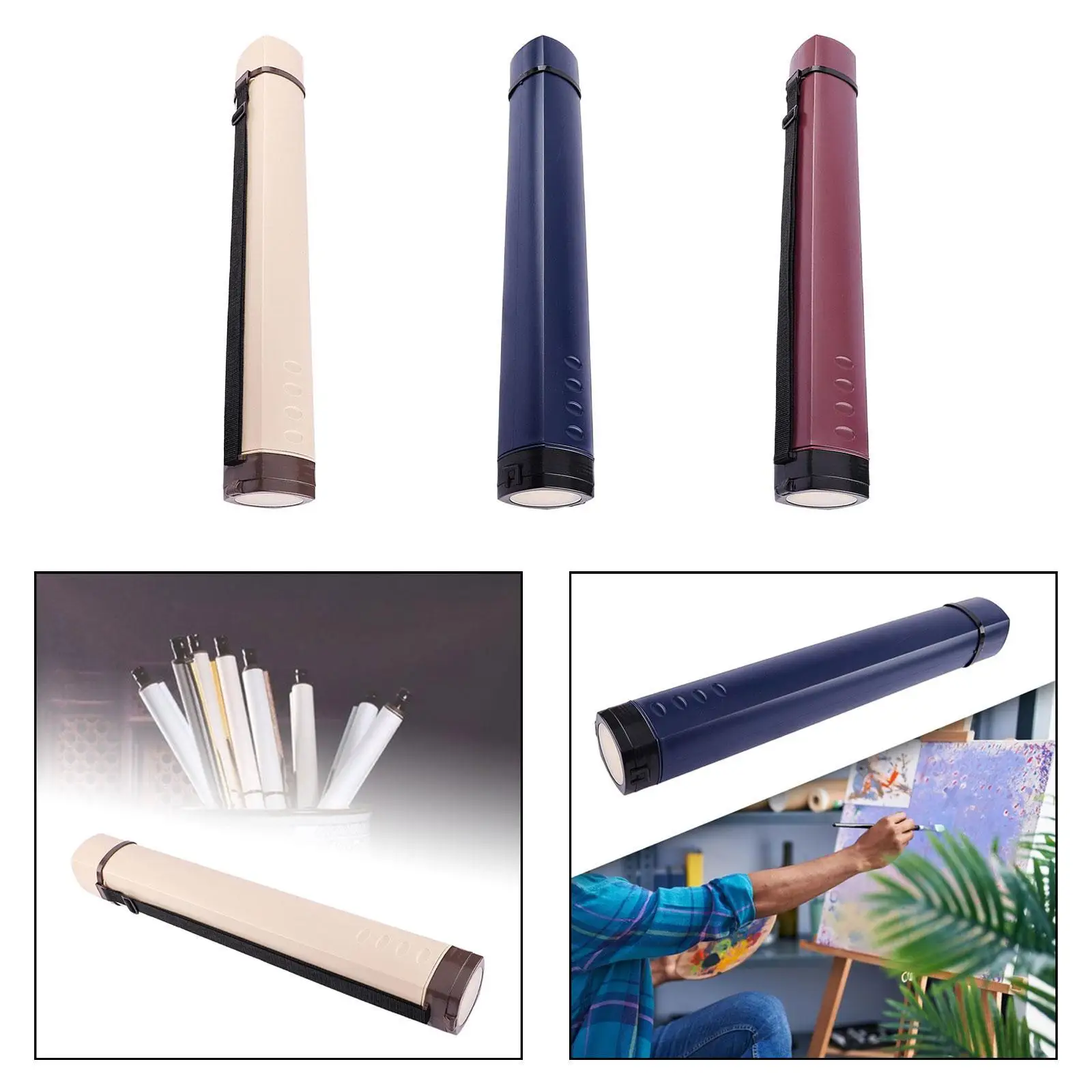 Gambar Tabung Wadah Tabung Dapat Diperluas Tas Jinjing Tabung Poster Multifungsi Tabung Penyimpanan Dokumen untuk S