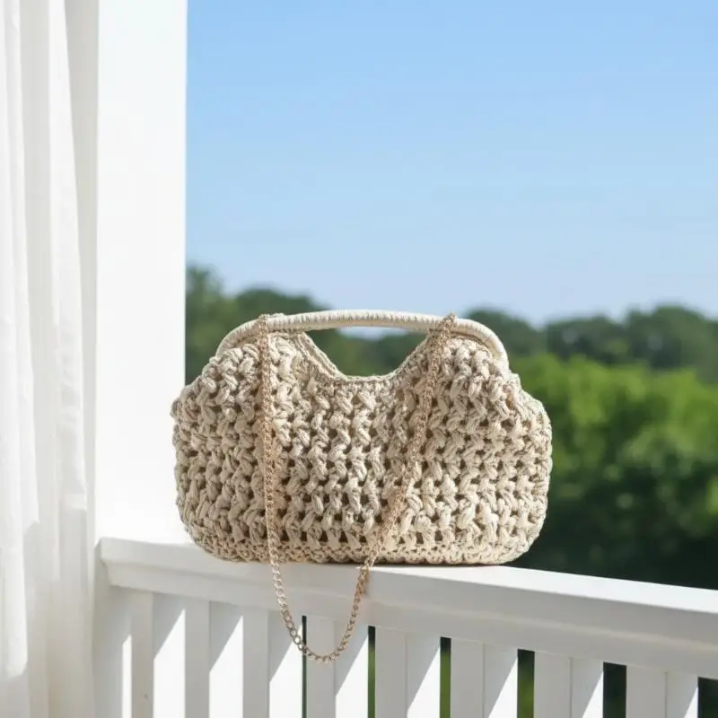 

New Summer For Women Clutch Bag Luxury Designer Straw Bags Tote Handbag Fashion Woven Rattan Bags Female Travel Purse