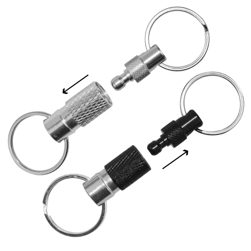 Key Accessory Pull Apart Keychain Separable Detachable Metal Keyrings Double Rings for Students, Professionals