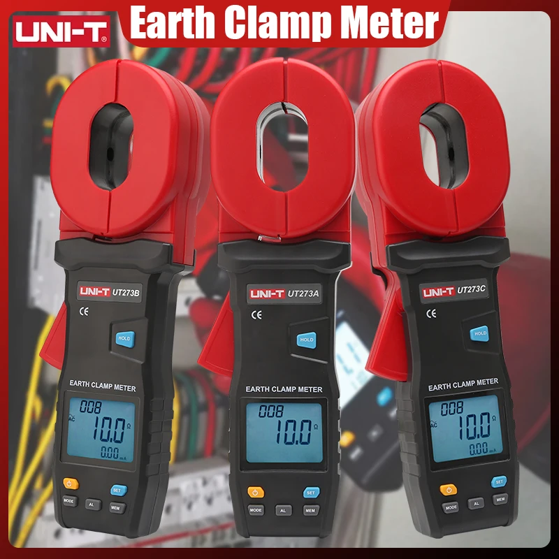 Probador de resistencia a tierra con abrazadera digital UNI-T UT273A UT273B UT273C; Almacenamiento de datos/comunicación USB/apertura de abrazadera 55 mm x 32 mm