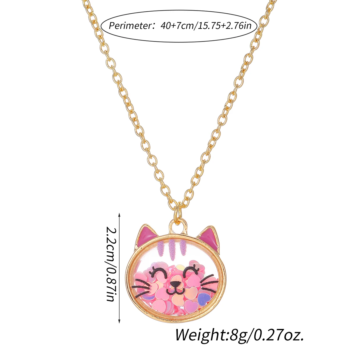 Cartoon süße Katze Frosch Bär Anhänger glänzende Mädchen Halskette 1-teilig Freund Geschenk Kinder Schmuck Mode-Accessoire – Detail 3