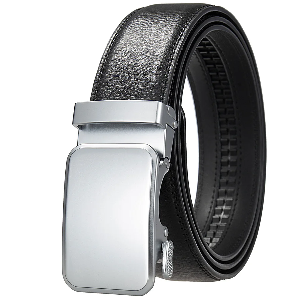 Plyesxale New Genuine Men's Leather Belt Alloy Automatic Buckle Belt Male 35mm Width Cowhide Belts For Men Black Coffee B1535