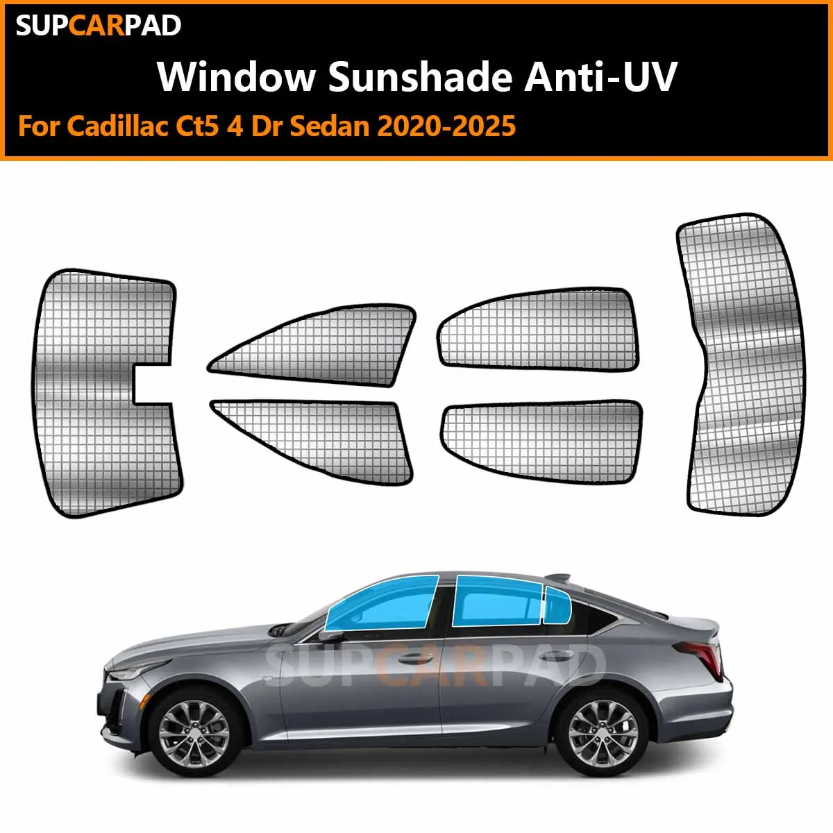 

For Cadillac Ct5 4 Dr Sedan 2020-2025 Custom Car Window Sunshade Anti-UV Car Sun Window Visors Sunshade Covers Accessories