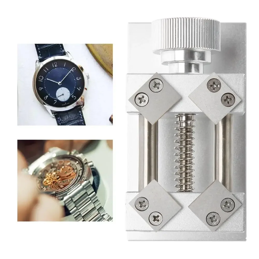Professional Watch Bezel Opener Removal Tools Workbench Back Case Opener Tool Watch Parts Repair Tool for Watchmaker Red /Silver image 2