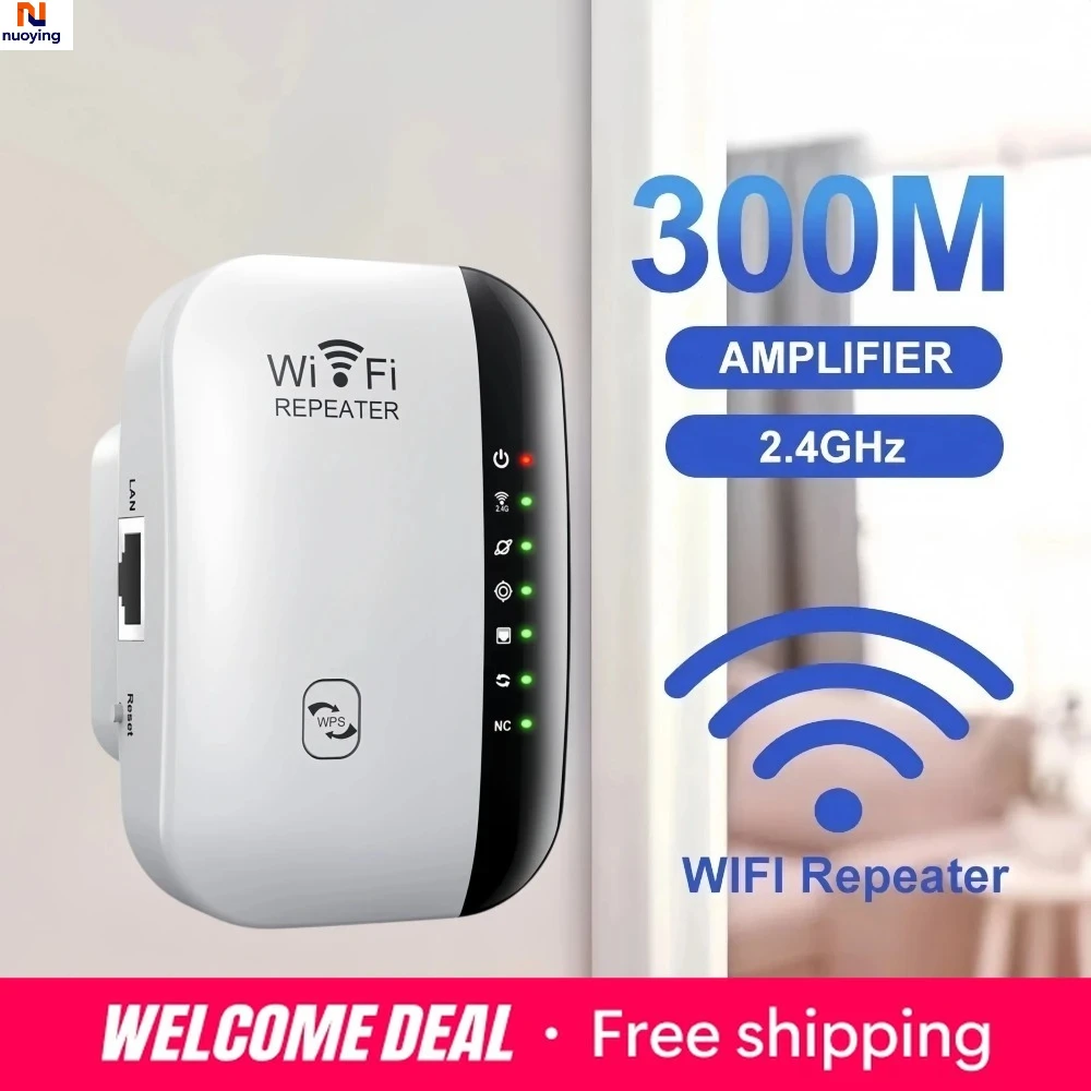 Repetidor WIFI Inalámbrico de 300Mbps, Extensor de Rango Wifi 2.4G, Amplificador de Señal Wi-Fi, Adaptador de Tarjeta de Red 802.11N, Fácil Configuración