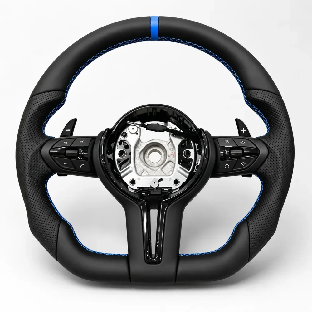 Steering Wheel For BMW E90 E70 E84 F30 F31 F34 F36 F20 F21 F22 F25 F26 F15 F10 F01 F02 F06 F11 F80 M3 F82 M4 F90 With Blue Mark