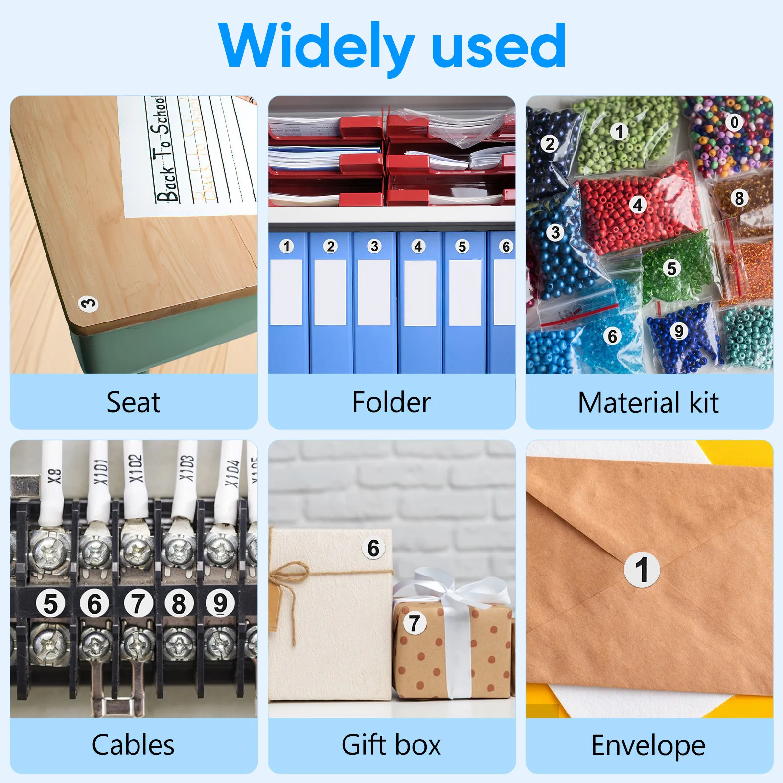 6000Pcs Round Serial Number Stickers Paper Based Self-Adhesive Number Paster for Candy Packaging Gift Tagging Storage