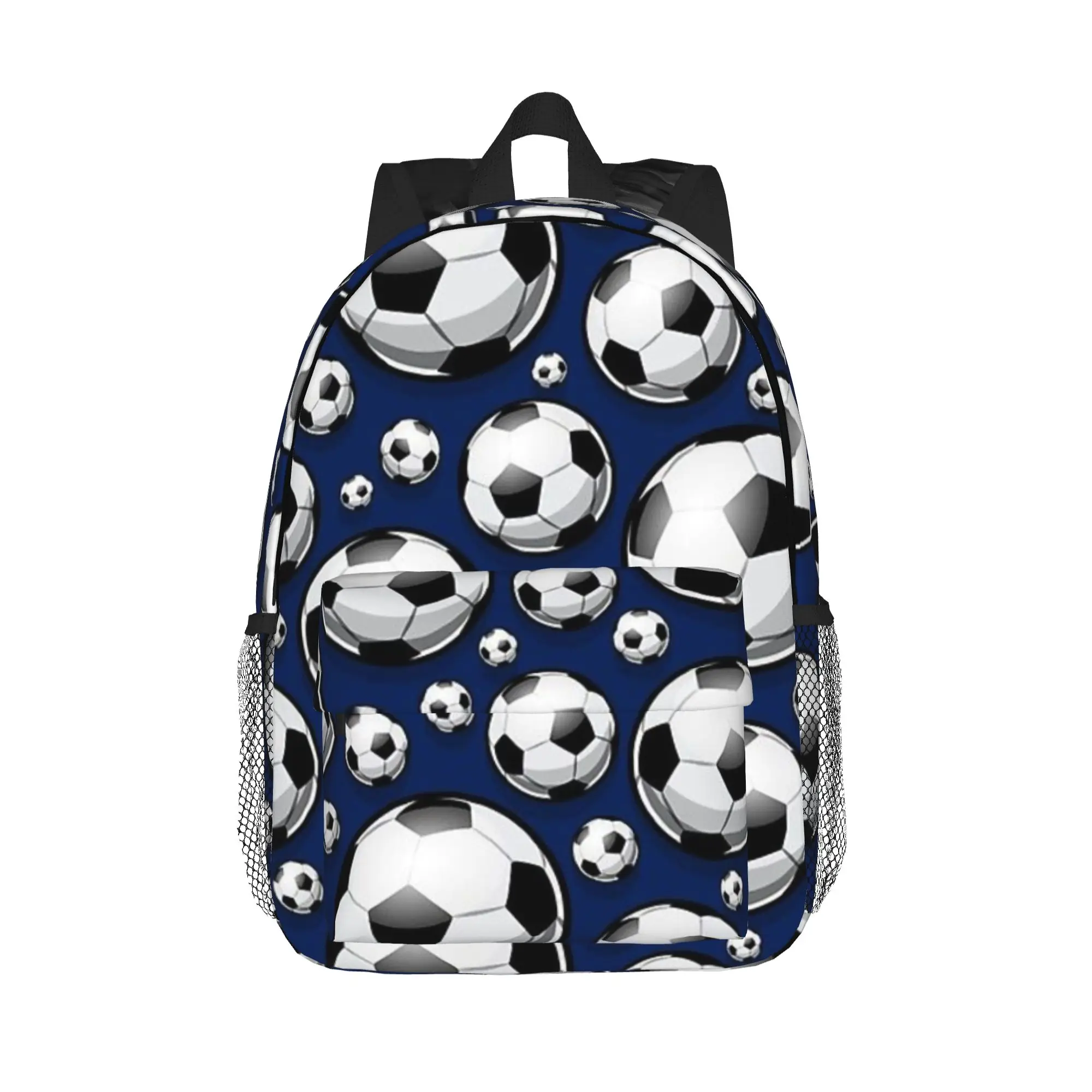 Soccer Ball Balls Pattern Blue Football Sport Sports Backpack Hot Sale Daypack BookBag Shoulder Bags for Men Women School Bag