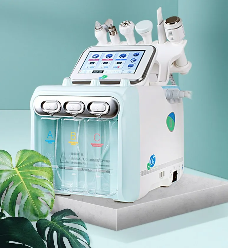 Multifuncional 7 em 1 máscara de hidro oxigênio dispositivo bolha face lifting pele aperto oxigênio jet peel máquina beleza salão beleza