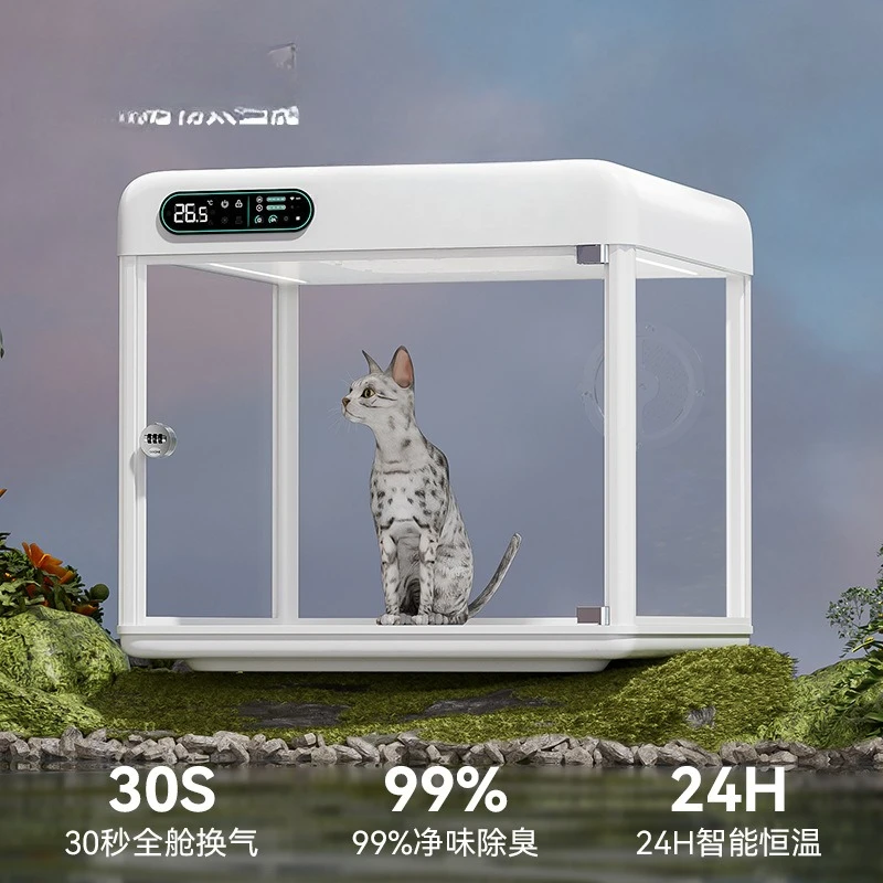 Pet smart cabin pet display cabinet, deodorizing cat cabinet pet space capsule thermostatic cat villa cat cage