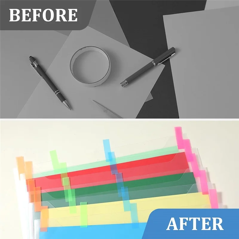 100 szt. karteczek indeksujących z klejem i 36 szt. przezroczystych organizerów do przechowywania papieru do scrapbookingu na karton