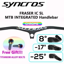 SYNCROS FRASER IC SL Fiber Mountain Bike Integrated Handlebar Chrome Logo Carbon  MTB Handlebar 8°/-17°/-25° Bike Accessories