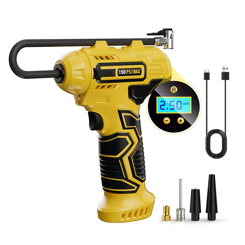 

Bestselling Portable Mini Electric Digital Air Compressor ABS Material Handheld Tire Inflator Premium Hot Sale Design
