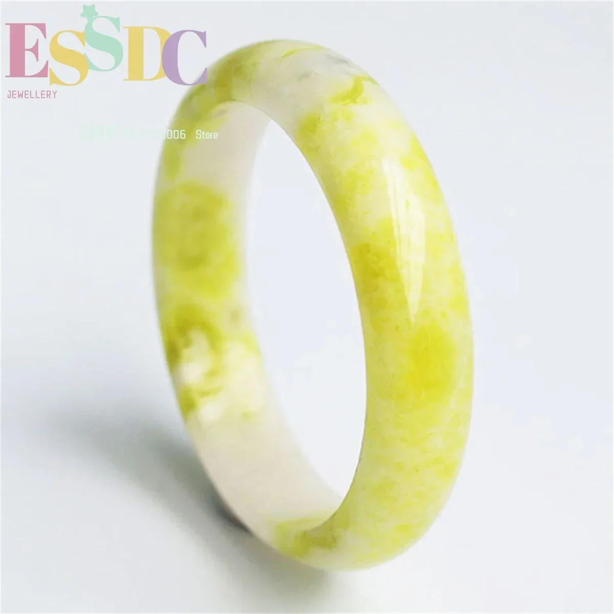 Naturally Lantian Jade Bracelet Women's A-Class Floating Hwang Ok-sil Bracelet Real Jade Yellow Ginger Flower FashionVersatile
