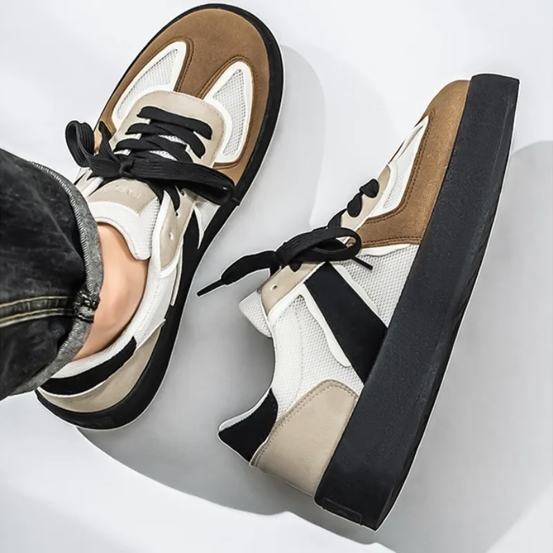 

Men's Mesh Color Blocked Sneaker,Thick Soled Breathable Casual Shoes,Height Increasing Comfortable Men's Shoes tenis masculino