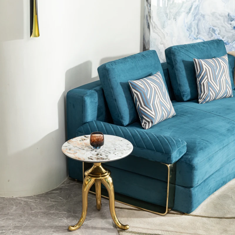 

Modern Small Coffee Bed Side Table End Table Accent Table Desk For Living Room Resistant Steel Legs For Small Space Stone Top