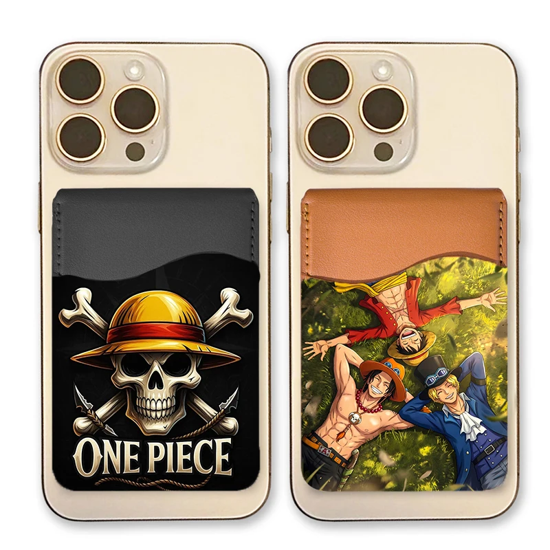 

One Piece Luffy Phone Wallet Case Mobile Phone Credit ID Card Holder Pocket Self-Adhesive Sticker Card Cover Card Bag Gift 2026