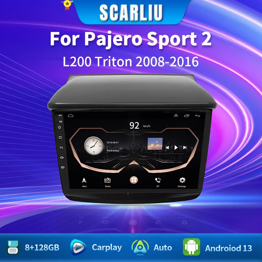 For Mitsubishi Pajero Sport 2 L200 Triton 2008 - 2016 Car Radio Multimedia Video Player Carplay GPS Navigation Android 13