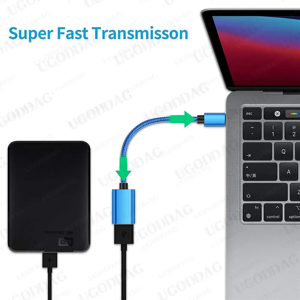 Adapter kabla OTG typu C Złącze adaptera USB na typ C dla Xiaomi Samsung S20 Huawei Konwerter kabla danych OTG dla MacBook Pro — zdjęcie produktu 2