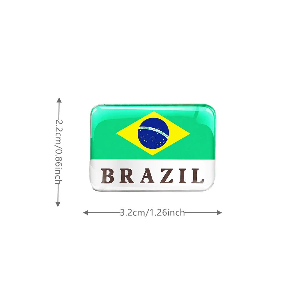 2pcs Car Stickers Brazil Flag Style Automotive Motorcycle Helmet Badge Emblem Decals Additions for All Vehicles