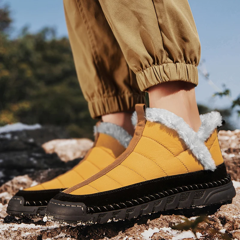 

Men Casual Shoes with Thickened Plush Cotton Boots Comfortable Warm Men Shoes