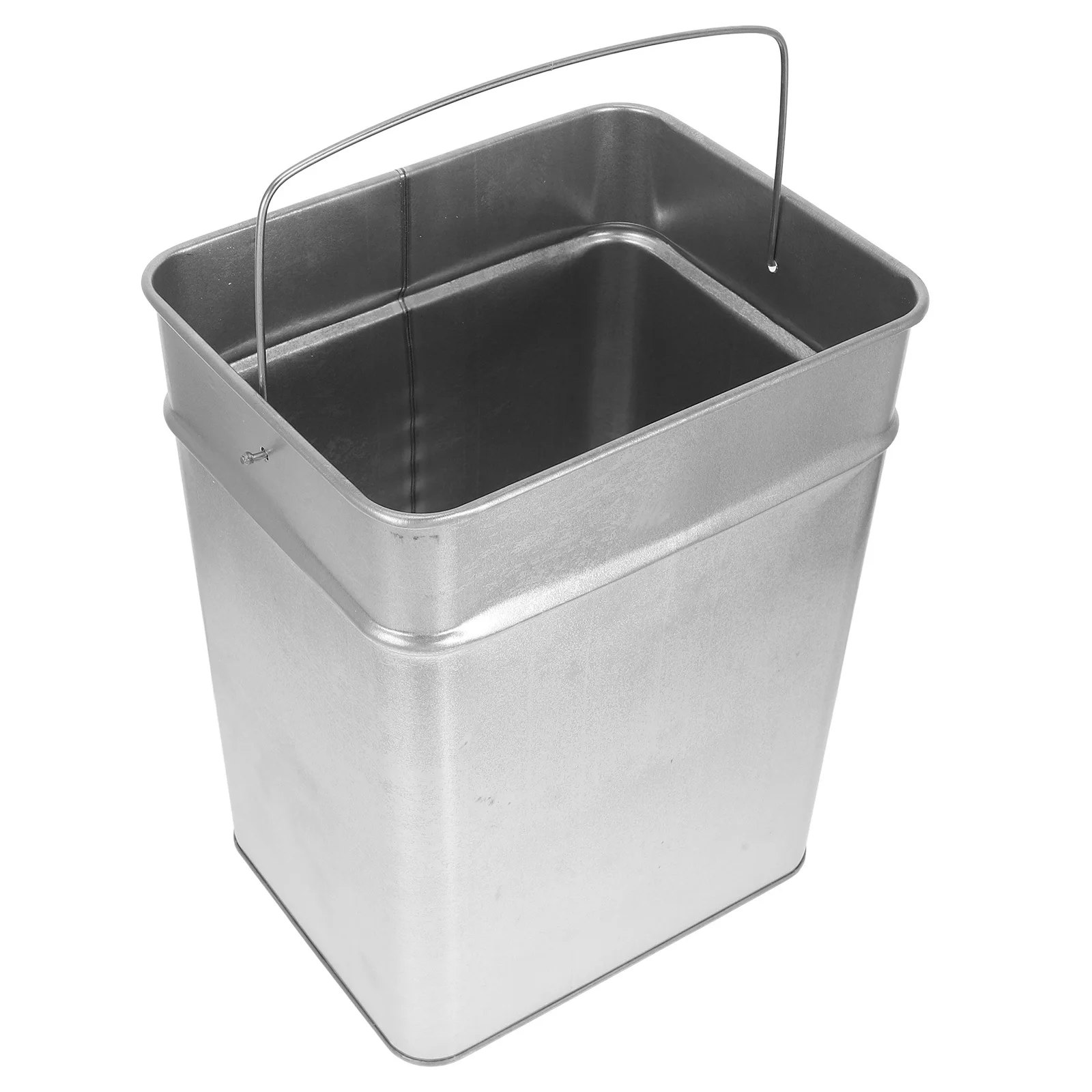 

Galvanized Steel Trash Can Inner Bucket Metal Waste Bin Large Capacity For Home Office Bathroom Kitchen Bedroom Sturdy