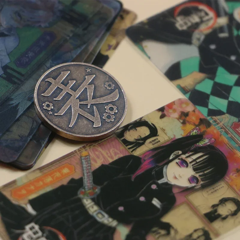 Anime Münze Kimetsu keine Yaiba Tsuyuri Kanao Kochou Shinobu Sammlung Legierung Metall Token Gedenkmünzen Requisiten