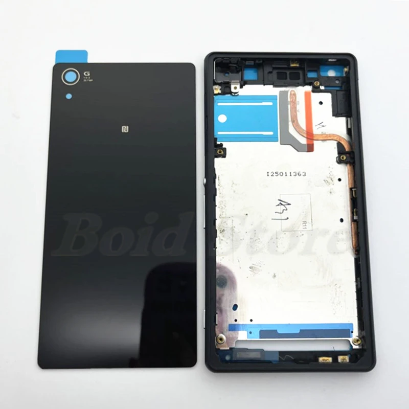 For Sony Xperia Z2 L50w D6503 D6502 Full Housing LCD Panel Middle Frame Case Battery Door Back Cover With Side Buttons