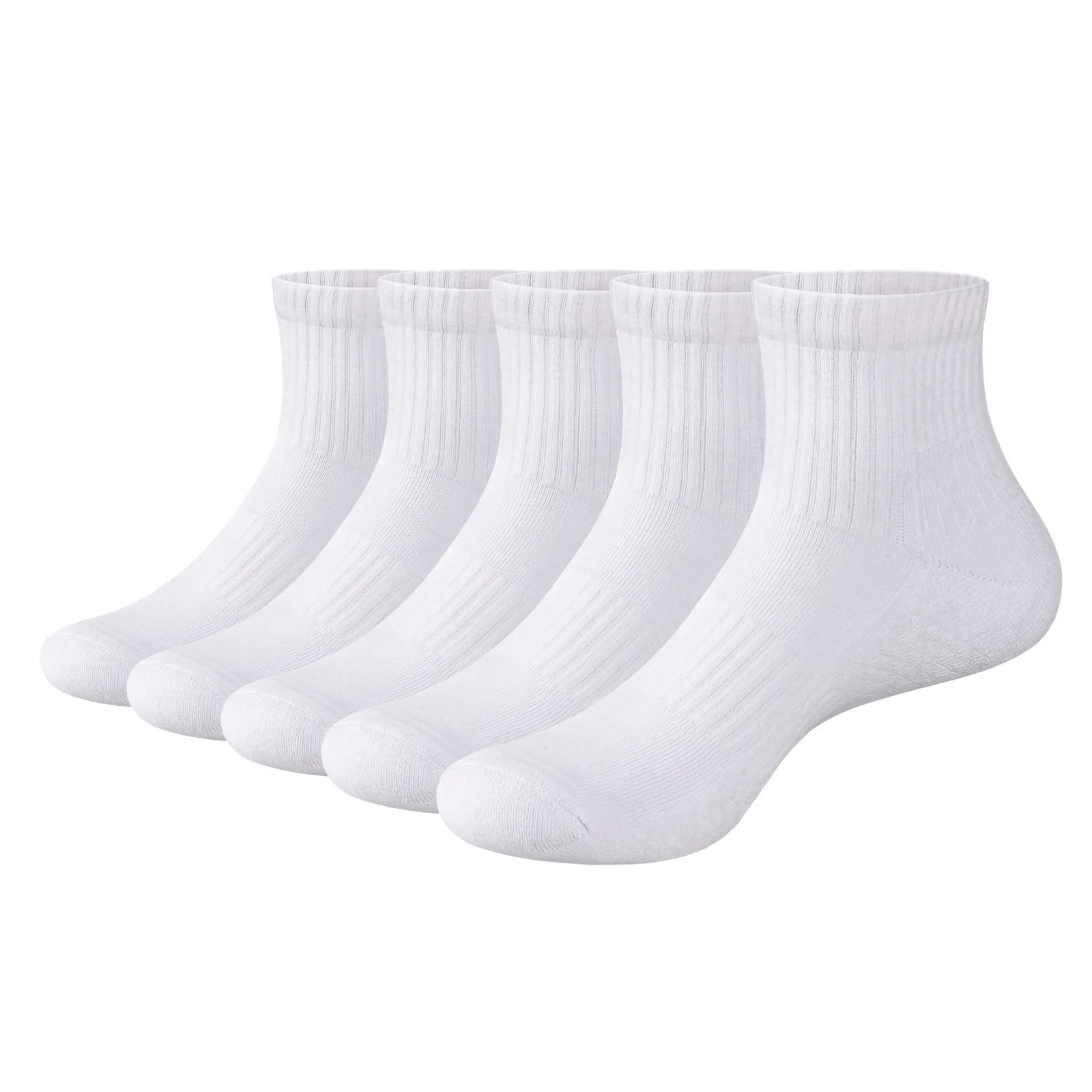 

5 pairs of breathable combed cotton mid-tube socks for men and women outdoor sports running socks summer