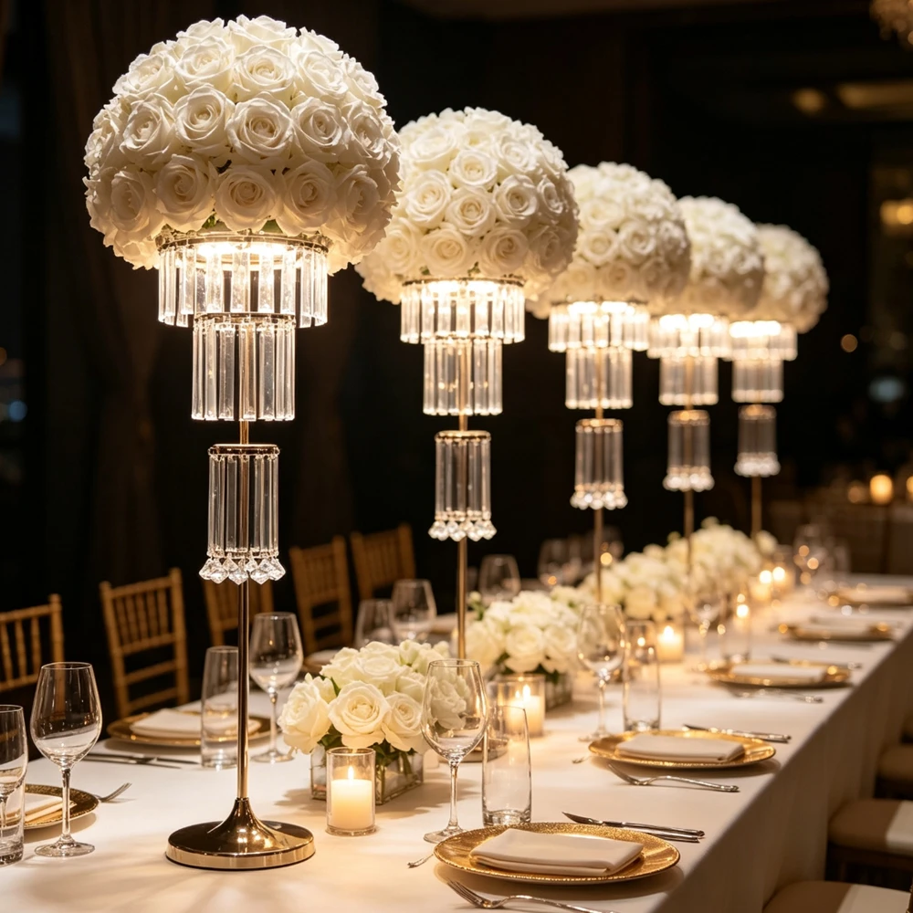 5/10pcs 80-120cm  Wedding Props Luminous Guide Path Flower vases Events Wedding Decoration Table Centerpiece Flowers stand