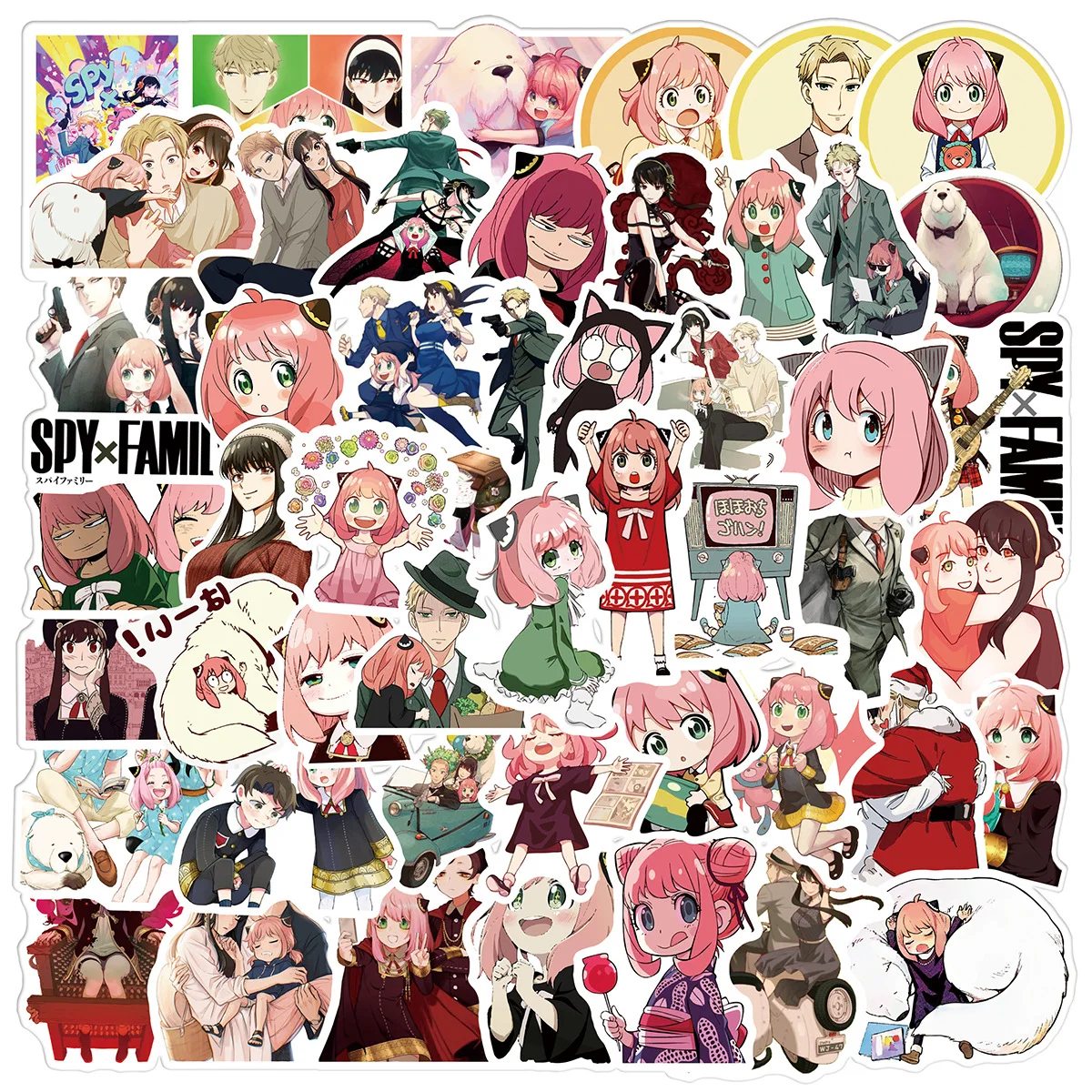 50 Stück lustige Anime SPY×FAMILY Anya Forger Aufkleber DIY Schreibwaren Notizbuch Telefon Laptop niedliche Cartoon-Aufkleber Dekoration