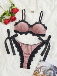 Adults Ladies Sexy Lingerie for Women's Underwear Lace Wine Red Sexy Bras and Thong Open Set Halloween Costumes for Women
