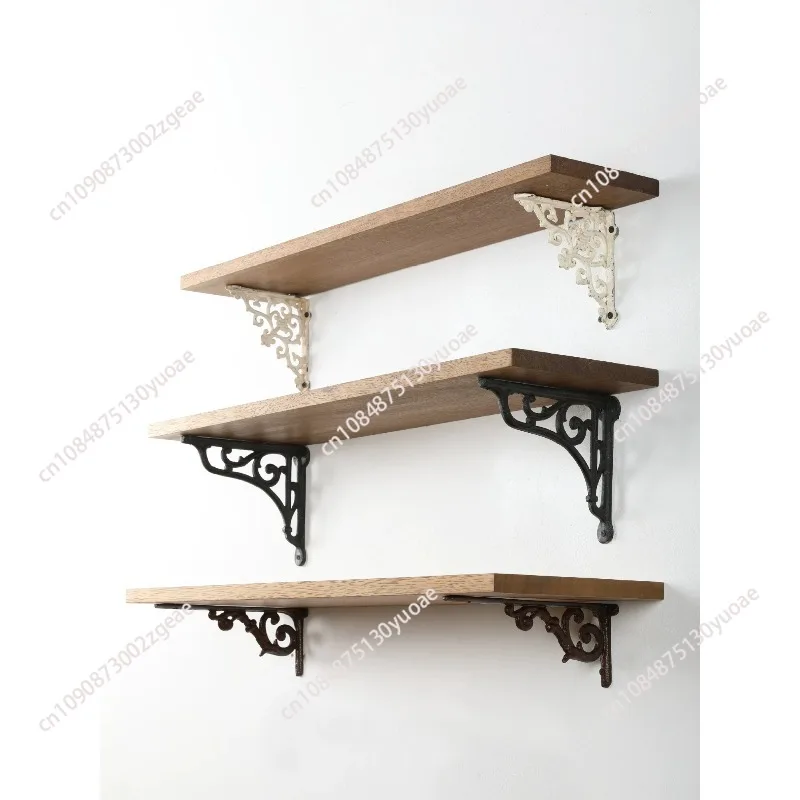Vintage Distressed Cast Iron Bracket with Classic Floral Design – Available in White, and Black