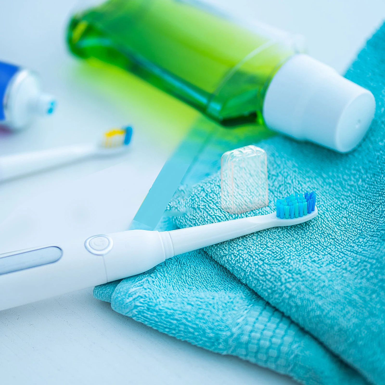 

20Pcs Toothbrush Covers Clear Protective Caps Easy Install Remove Electric Toothbrush Head Covers Travel Dust Protection