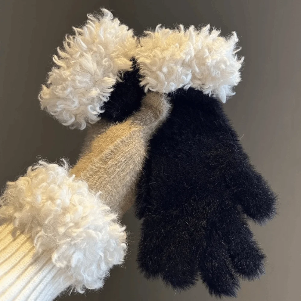 جديد سميكة قفازات محبوكة الدفء بلون الباردة واقية قفازات شاشة تعمل باللمس يندبروف الدافئة الترفيه قفازات النساء #3