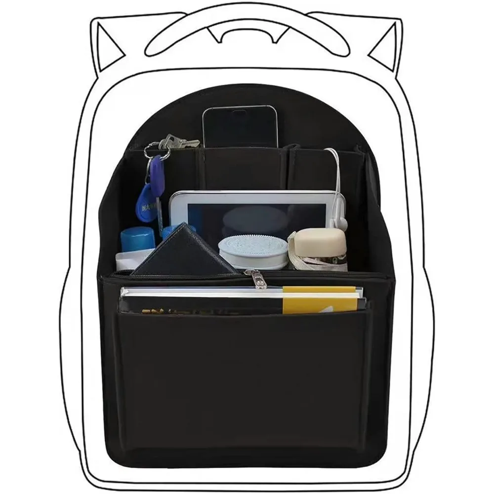 Cosmetic Bags Makeup Organizer Portable Backpack Insert Small Bag Interior Travel Bag Divider Shoulder Bag Fit Various Bags