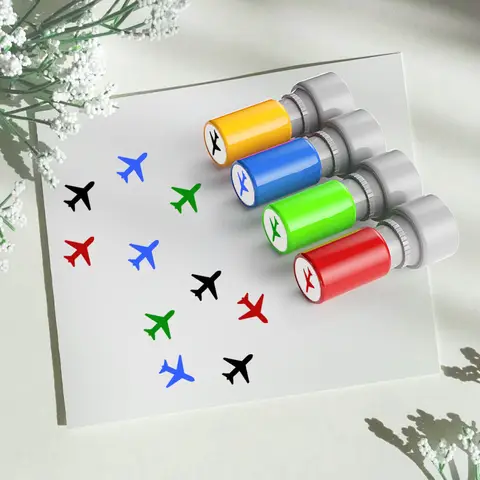 Marking Seal Flight Mark Travel Hand Account Pin-in Record Flight Route Color Mark Collage Decorative Seal