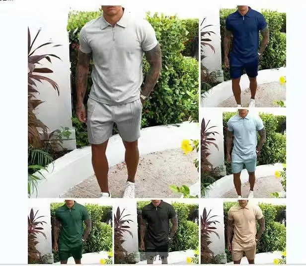 

Лето 2024, мужской повседневный комплект ort Sve Slim Fit, комплект из двух предметов, футболка orts Combo для подростков, трансграничный