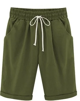 Pantaloni Harem a vita alta solidi da donna Capris Plus Size pantaloni da donna da spiaggia estivi autunno nero Casual pantaloncini larghi da donna