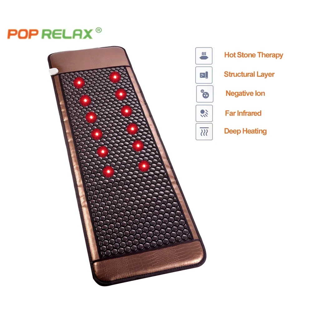 Korean jade mat infrared heating pads tourmaline mattress price Pemf magnetic therapy Photon light acupressure massage bed mat