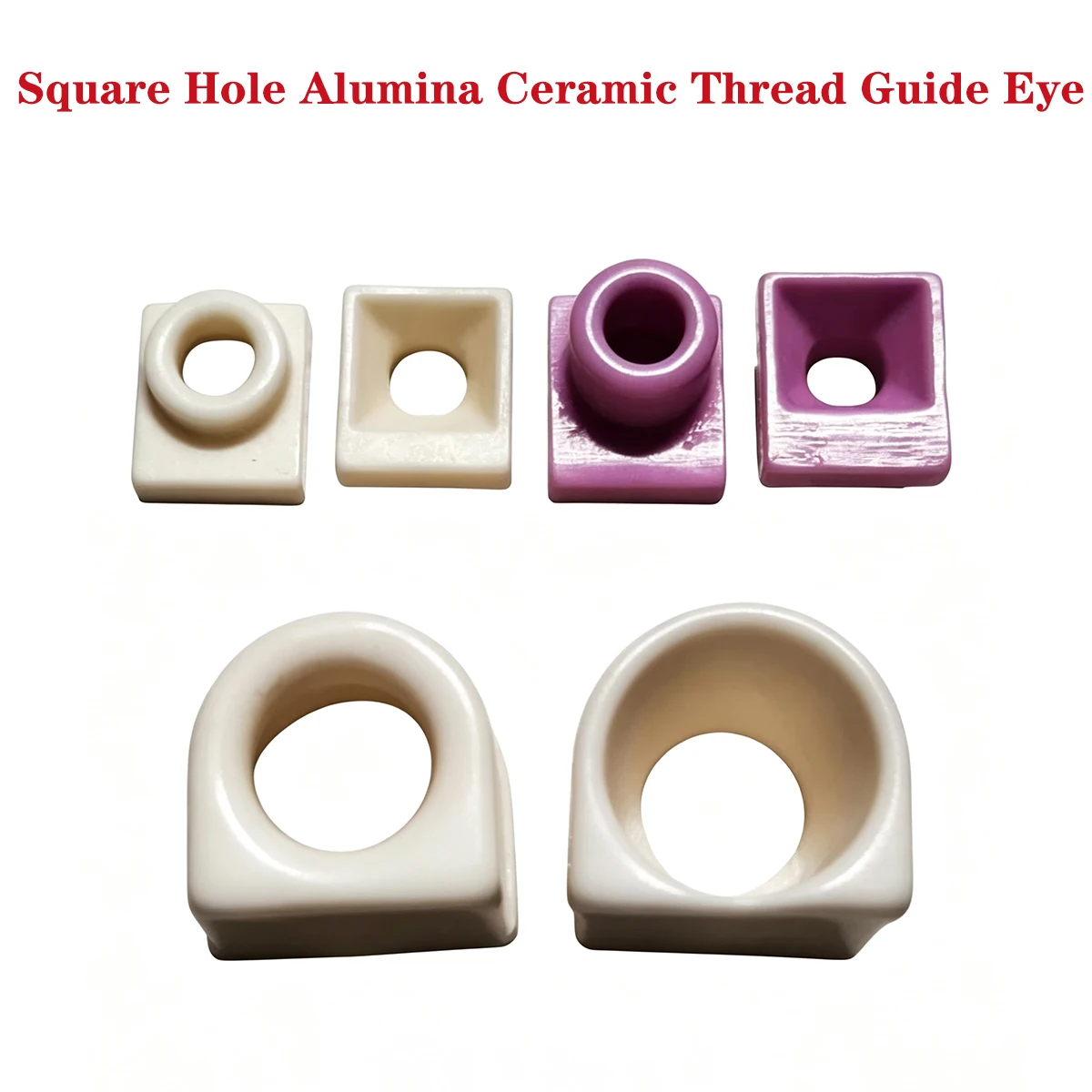 100pcs Square Hole Alumina Ceramic Thread Guide Eye, Wear Resistant Textile Spare Parts for Twisting Textile Machine Yarn Guide