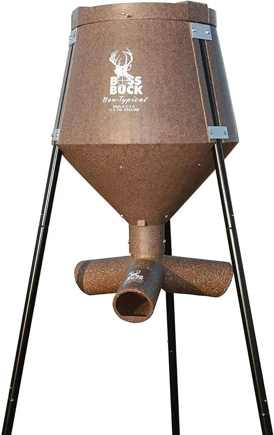 BOSS BUCK 200 LB Deer Feeder/Hunting Durable Lightweight Plastic UV Protected Windproof Waterproof Gravity Feed System