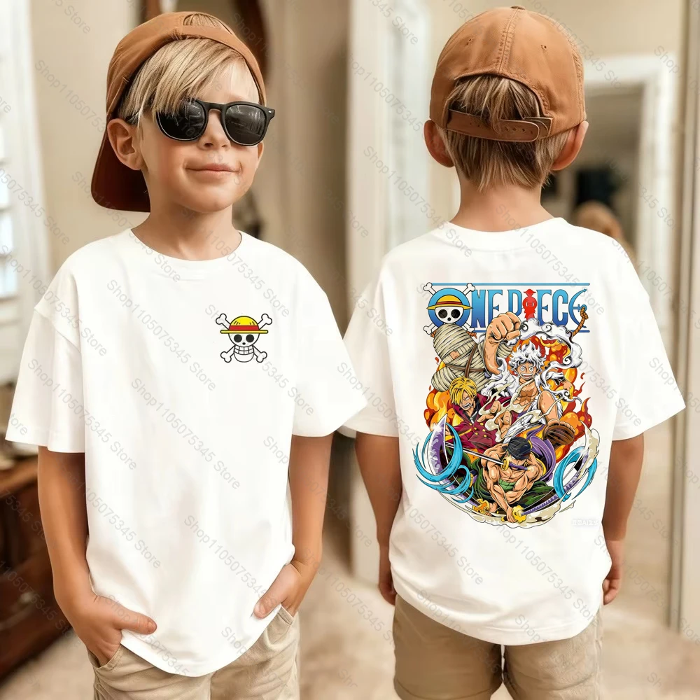 

One Piece Japanese Anime Printed Men's T-Shirt Roronoa Zoro Boy Children's Harajuku Short Sleeve Kids Luffy T-shirt Clothing