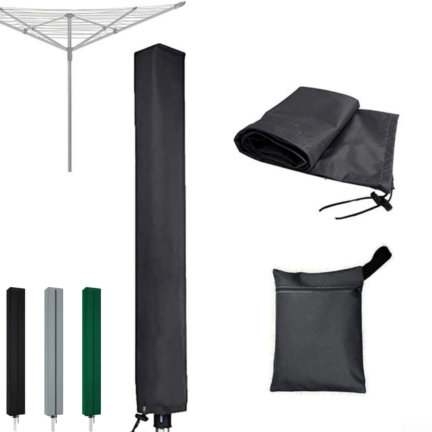600D Clothes Drying Rack Cover - Heavy Duty Weather Resistant Material - Zip Closure for Essential, Topspinner and Lift-O-Matic