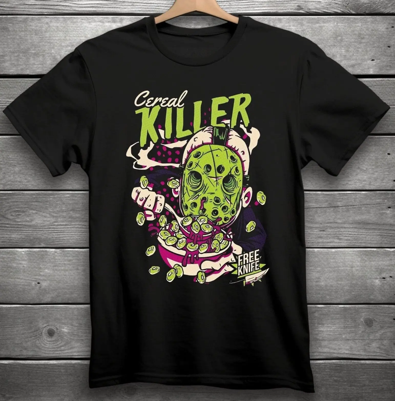 Cereal Killer Jason Horror Funny T-Shirt Black S-3XL