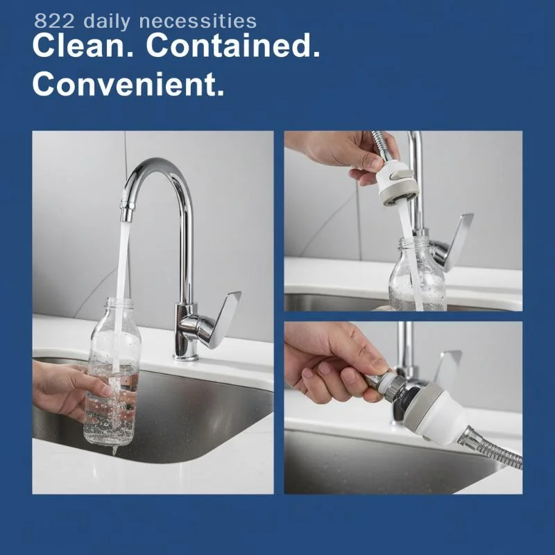 convenientFlexible Spray Head with 360° Bendable Faucet Extender for Comprehensive Sink Reach