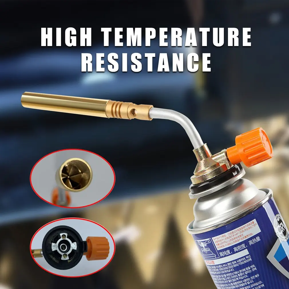 Butane Gas Burner Welding Torch Weld Equipment Flame Gun Brazing Flamethrower Portable Gas Burner Soldering Outdoor Camping BBQ