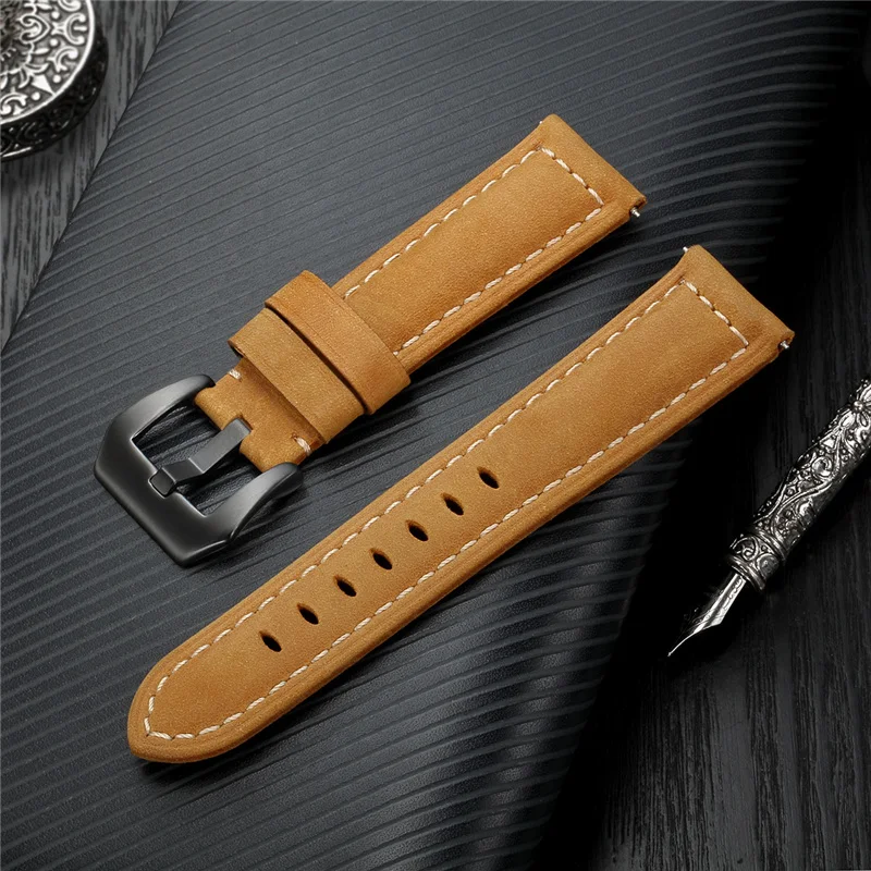 crazy-horse-genuine-cowhide-leather-watchband-with-stainless-steel-buckle-watch-accessories-replace-straps-20mm-22mm-24mm-26mm